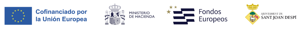 Cofinançat per la Unió Europea · Ministeri d'Hisenda · Fondos Europeos · Ajuntament de Sant Joan Despí