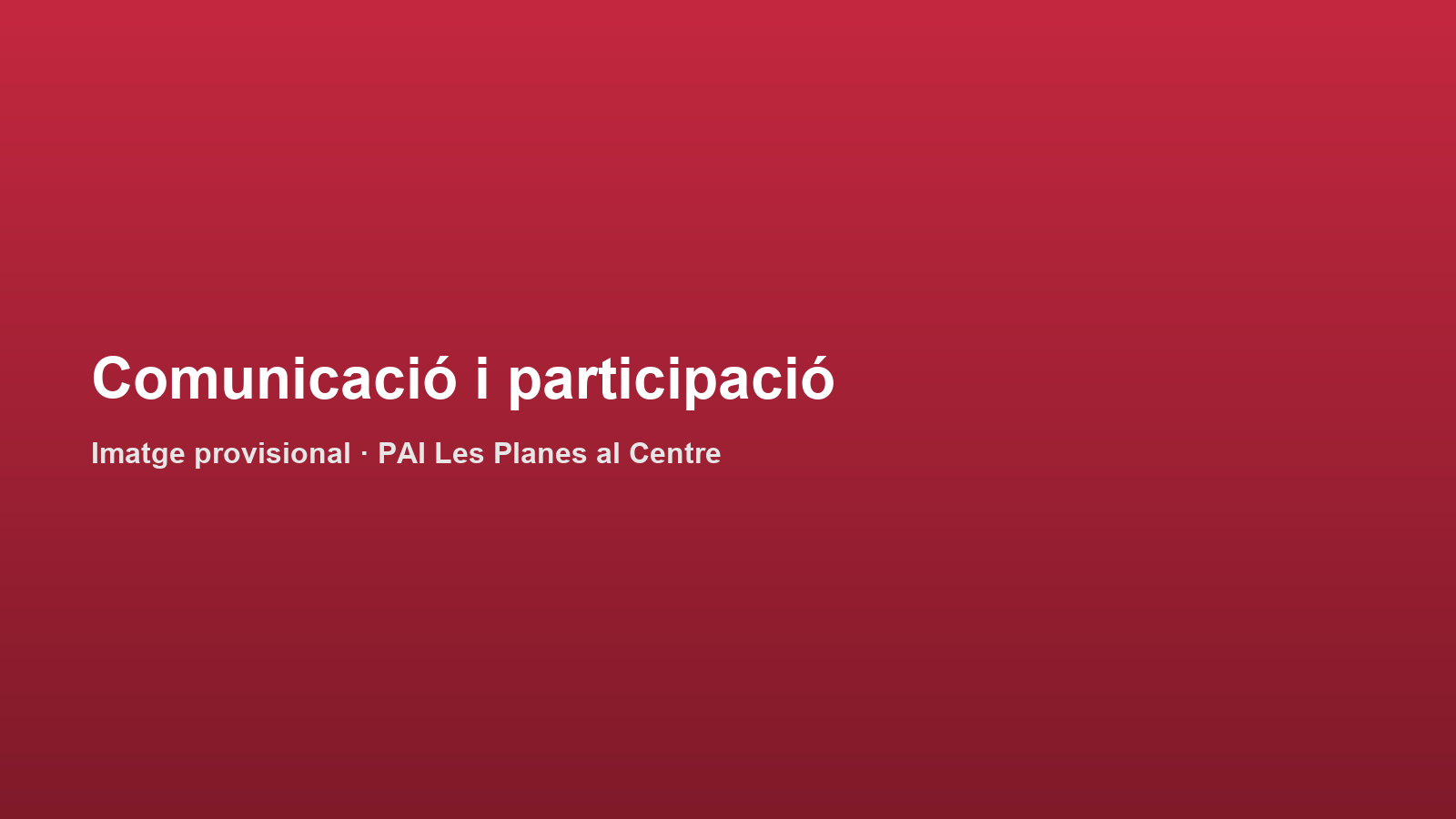 Comunicació, participació i visibilitat del PAI