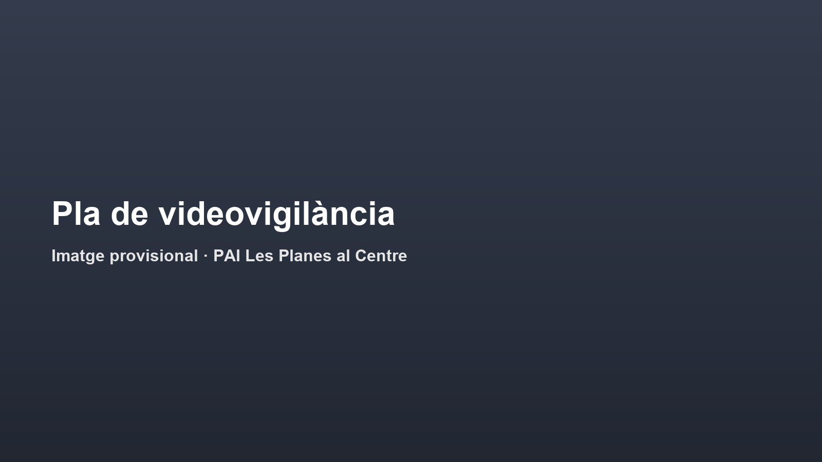 Pla de videovigilància